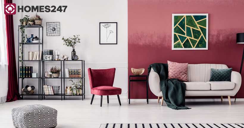 Wall two colour combination for living room sales